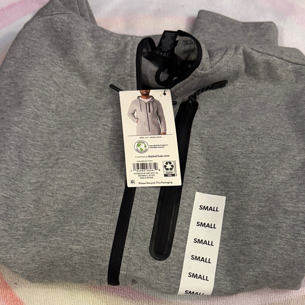 Men Gray Zip-Up Hoodie